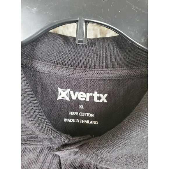 Vertx Polo Shirt Mens XL Black Pique Cotton SS Sleeve Pocket - Picture 3 of 10